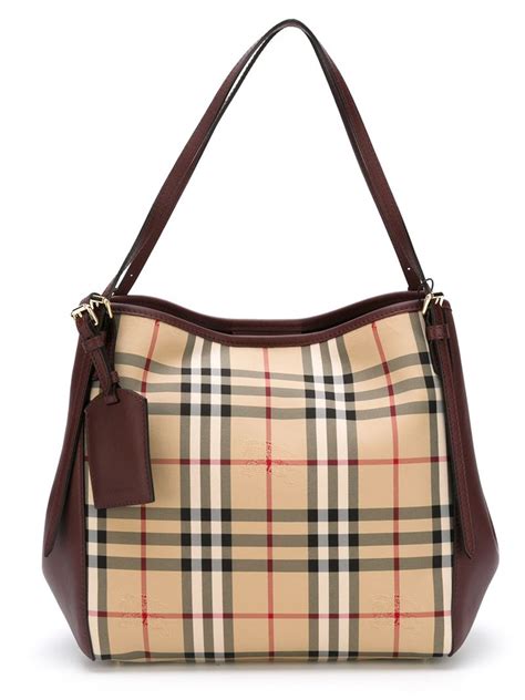 burberry small canter check & leather tote|Burberry The Small Canter Horseferry Check Tote Bag .